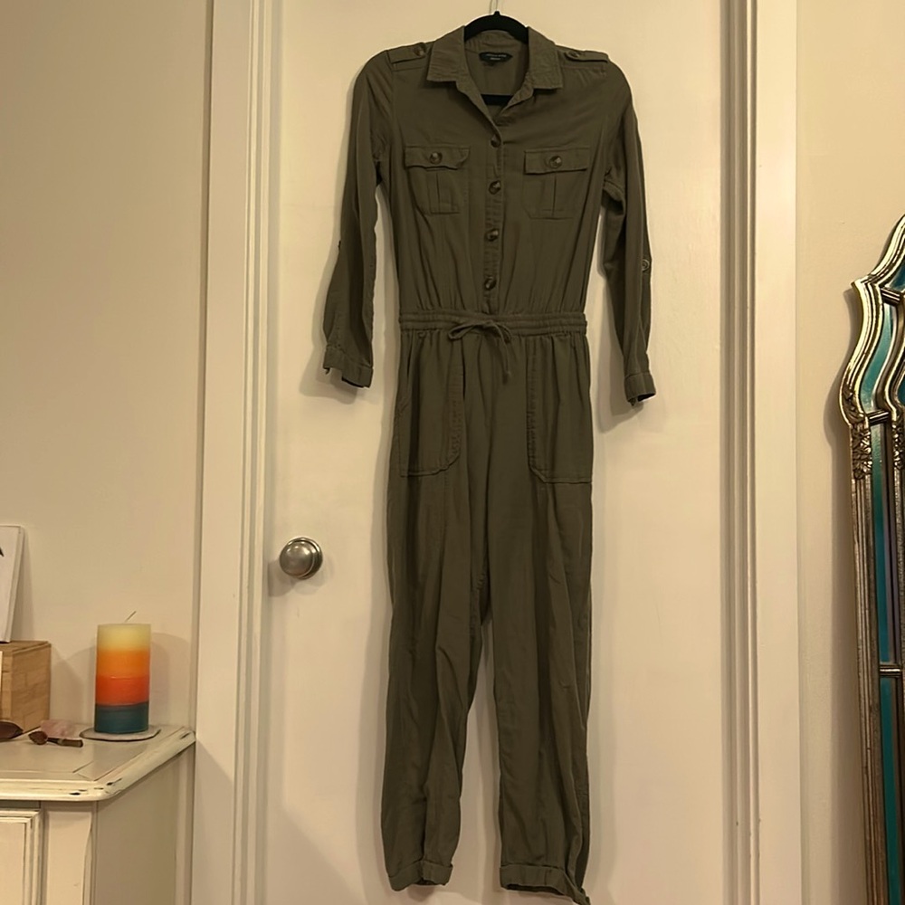 XS Olive Green Utility Jumpsuit